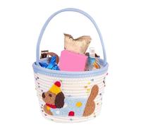 Cestas de bicicleta para niños, cuerda de algodón, diseño de perro , soporte para manillar, cesta de bicicleta para niños, para playa, ciclismo, montaña, comestibles, niño y niña