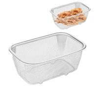 Cestas De Chips - Canasta De Colandas Rectangulares | Filtrador De Malla De Alambre De Acero Inoxidable | Tazón De Colador De Frutas De Vegetales De Malla Fina, Cesta De Desagüe De Lavado De Arroz Par
