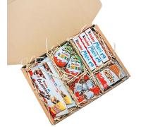 Cestas de chocolate Kinder. Regalo original para amantes del Kinder Bueno, Cards, Ferrero Rocher y las barritas (Pequeña)