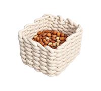 Cestas de cuerda de algodón | Cestas de almacenamiento de tela, rectangulares de escritorio para niños, caja organizadora para mandos a distancia, llaves, libros, aperitivos, revistas