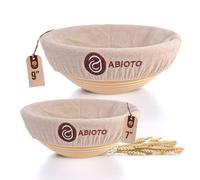 Cestas de fermentaci n ABIOTO para pan de masa madre - Cestas banneton redondas de 18 y 23 cm con revestimiento, hechas del mejor rat n indonesio