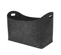Cestas de Fieltro, Bolsas de Fieltro Cesta para Leña con Asas Cesta para Almacenamiento de Troncos para Compras Periódicos Gris Oscuro