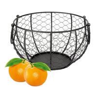 Cestas de huevos - Cesta de almacenamiento de huevos rústicos de alambre para huevos frescos, organizador de granja para encimera de cocina, armario de despensa, soporte grande de hierro para