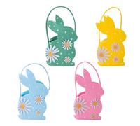 Cestas de huevos Formá del Conejo - Cesta de Pascua de conejo | Baloncesto de temática Bunny | 4 cestas de fieltro con de conejo de Pascua | Bajo colinulas, ornamentos bajos para sillas