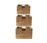 Cestas de jacinto de agua con estructura de metal - pack de 3