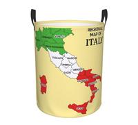 Cestas de lavandería con estampado de mapa regional de Italia con asas, cesta decorativa para almohadas de sala de estar, mantas, ropa
