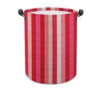 Cestas de lavandería de terciopelo rojo con patrón de rayas de tono preparado, impermeable, plegable, para almacenamiento de ropa sucia, para sala de estar, baño