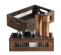 Cestas de madera para almacenamiento, contenedores de 2 piezas, cestas de madera para encimera, para cocina, despensa, granja, baño, estantes, pan, frutas, verduras y productos