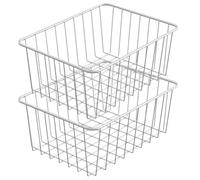 Cestas de Organizador de Congelador en Posición Vertical - Contenedores de Alambre de Acero Inoxidable 11x8.54.7 para Congelador de Cofre