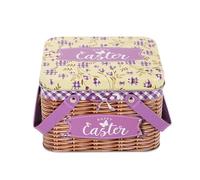 Cestas de Pascua genéricas para - Cesta de Metal con Tapa y asa - Contenedor de confitería para Almacenamiento para Chocolates golosinas Vacaciones Relleno de Calcetines