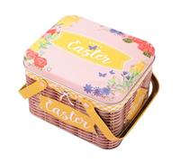 Cestas de Pascua para,Contenedor de Metal con Tapa y Mango, de Almacenamiento para Caramelos y golosinas - para, Regalos de Chocolate de Temporada, Relleno de golosinas Fecha gourmande