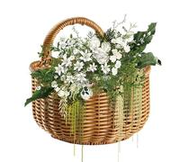 Cestas de ratta para almacenamiento, cesta boho, cesta de cebolla de montaje en la pared: contenedor de rodamiento de frutas decorativas, decoración de ventanas, caja de organización de pantretas boho