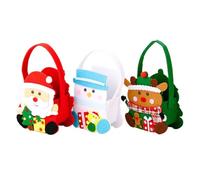 Cestas De Regalo En - 3pcs Contenedores De Fiesta De Navidad, Bolsas De Favor De Vacaciones Para Galletas, Soporte De Columnas Reutilizables, Navidad Con Mango | Tratar Almacenamiento