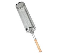 Cestas De Rejilla De Rodillos - Cesta De Parrilla De Acero Inoxidable | BBQ Rolling Cage Con Manijas Extraíbles | Tubo De Cesta De Parrilla | Accesorios De Cocción De Jaula De Cilindro De Barbacoa De
