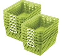 Cestas grandes de pl stico para libros Really Good Stuff, 33 x 25 x 13 cm (paquete de 12), color verde. Organizador multiusos para biblioteca, al