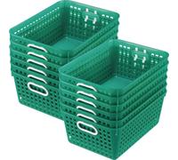 Cestas grandes de pl stico para libros Really Good Stuff, 33 x 25 x 13 cm - Paquete de 12, verde | Organizador multiusos para biblioteca y aula,