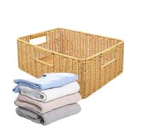 Cestas para almacenamiento, multifuncionales con asas, cesta organizadora de ratán sintético, para cocina, despensa, dormitorio, armario, baño, juguetes, mantas, toallas, libros, aperitivos