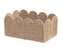 Cestas pequeñas de cuerda de papel tejido para organizar, servilletero decorativo con borde festoneado para cocina, baño, toallas, utensilios de papel higiénico, cesta de mimbre