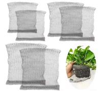 Cestas protectoras de raíces de acero inoxidable, paquete de 6 para plantas de jardín, protección de raíces de animales madrigueras, adecuadas para varios tipos de plantas