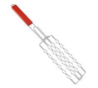 Cestello Grill Con Manico - Manico In Legno Resistente Al Calore,Porta Hot Dog Da Griglia Per Bistecca, Cucina, Outdoor, Campeggio, Picnic e Feste Verdure, Pesce, Casa