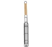 Cestello Grill Con Manico - Manico In Legno Resistente Al Calore,Porta Hot Dog Da Griglia Per Bistecca, Cucina, Outdoor, Campeggio, Picnic e Feste Verdure, Pesce, Casa