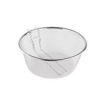 Cestillo freidor y escurridor de acero inoxidable, de 22 cm de diámetro y 8 cm de alto. Cesto para realizar labores de cocina y repostería. Malla para usar en cocina.