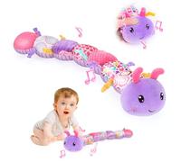 CestMall Oruga musical para bebés Juguetes de peluche infantil Juguete felpa suave con crujido multisensorial, sonajero texturas para bebés 0-3-6-12 meses Recién nacido Niño Niña Niños Regalo (Purple)