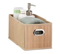 Cesto almacenaje bambu cesta organizadora canasta plegable 6 litros natural