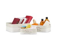 Cesto almacenaje set 3 Cestas baño Cajas pañales Organizador estantería bambú