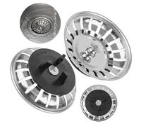 Cesto colador de Fregadero, 2 pzs, Ø 79,3 mm, Compatible con sifón IKEA ATLANT y DOMSJÖ, cesto colador con Junta de Goma de Tres Patas, pz de Repuesto para Fregadero Atlant y Fregadero Domsjö