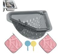 Cesto Colador de Fregadero de Cocina - Esquina Magnética Incluye Paños de Limpieza,Cesta Coladora Para Fregadero, Accesorios Cocina - Para Escurrir Residuos de Frutas y Verduras en Hogar y Despensa