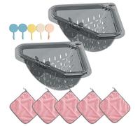 Cesto Colador de Fregadero de Cocina | Esquina Magnética Incluye Paños de Limpieza,Cesta de Fregadero con Filtro de Desagüe - Para Escurrir Residuos de Frutas y Verduras en Hogar y Despensa