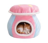 Cesto cubierto para gatos, casita para perros de invierno con forma de hongo, cama cómoda y cómoda para gatos | para interior salón dormitorio, balcón apartamento casa