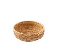 Cesto De Almacenaje De Mimbre Cesta de mimbre rectangular tejida a mano for guardar frutas, té, meriendas, pan, picnic, suministros cocina(7.5 * 20cm)