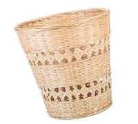 Cesto de Basura Tejida a Mano de Bambú, Cubo de Basura Rústico para Hogar, Cesta Decorativa Multifuncional, Cesta de Almacenamiento Ecológica y Ligera, Estilo Pastoral Vintage