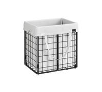 Cesto de la Ropa Sucia 50 L Plegable Negro y Blanco