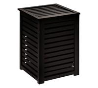 Cesto de ropa de 65 litros de madera en negro