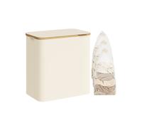 Cesto de Ropa Sucia con Tapa 150 L 60 x 38,5 x 70,5 cm Blanco Crema