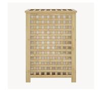 [en.casa] Cesto para Ropa Sucia Jystiand con Bolsa de Tela Extraíble Diseño de Rejilla Ventilación Óptima Colector para Colada 79 L Bambú Poliéster 62 x 45 x 45 cm - Natural y Beige