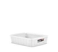 Cesto Elegance Efecto Ratan 25x19x6 Blanco Stefanplast