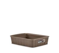 Cesto Elegance Efecto Ratan 25x19x6 Tortora Marrón Stefanplast