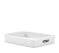 Cesto Elegance Efecto Ratan 35x26x6 Blanco Stefanplast
