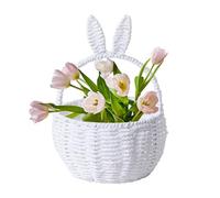 Cesto Fiori Coniglietto - Decorazione Pasquale Con Manico