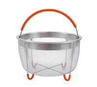 Cesto Para Cocción Cesta De Vapor Con Asa Para Maceta Instantánea,Accesorios Para La Mayoría De Cocinas A Presión,Verduras Al Vapor,Huevos 6QT Negro (Naranja, 6QT)