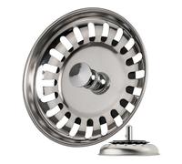 Cesto para Fregadero, 1 Unidad, Ø 83 mm, en Acero Inoxidable, la Espiga del cesto sobresale 20 mm en el desagüe, Pasador de Ø 7,8 mm, Repuesto para fregaderos de Cocina, Filtro de desagüe de Cocina