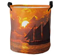 Cesto Para Guardar Ropa Navegando Al Atardecer Nube Roja Preciosa Cestas De Lavandería Gran Capacidad Plegable Cesta De La Manta, Para Lavandería, Salon, Juguetes, 60L