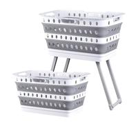 Cesto para ropa: cesta grande plegable para la colada con patas, contenedor de almacenamiento organizativo, utilidad portátil para el baño del dormitorio del hogar | de gestión de ropa sucia q
