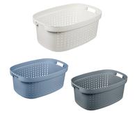 Cesto para Ropa Cesta Lavandería 42L Asas sin Tapa Hogar Casa Blanco Gris Azul