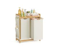 Cesto para Ropa Sucia 100 L 63 x 33 x 78 cm Blanco Crema