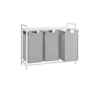 Cesto para Ropa Sucia 3 x 38 L 92,5 x 33 x 72 cm Gris Paloma
